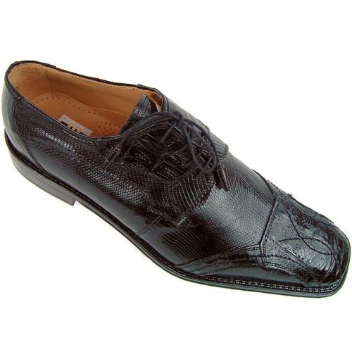 David Eden "Gaylord" Black Genuine Crocodile/Lizard Shoes